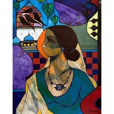 Abrar Ahmed, 18 x 24 Inch, Oil on Canvas, Figurative Painting, AC-AA-618 Abrar Ahmed, 18 x 24 Inch, Oil on Canvas, Figurative Painting, AC-AA-618